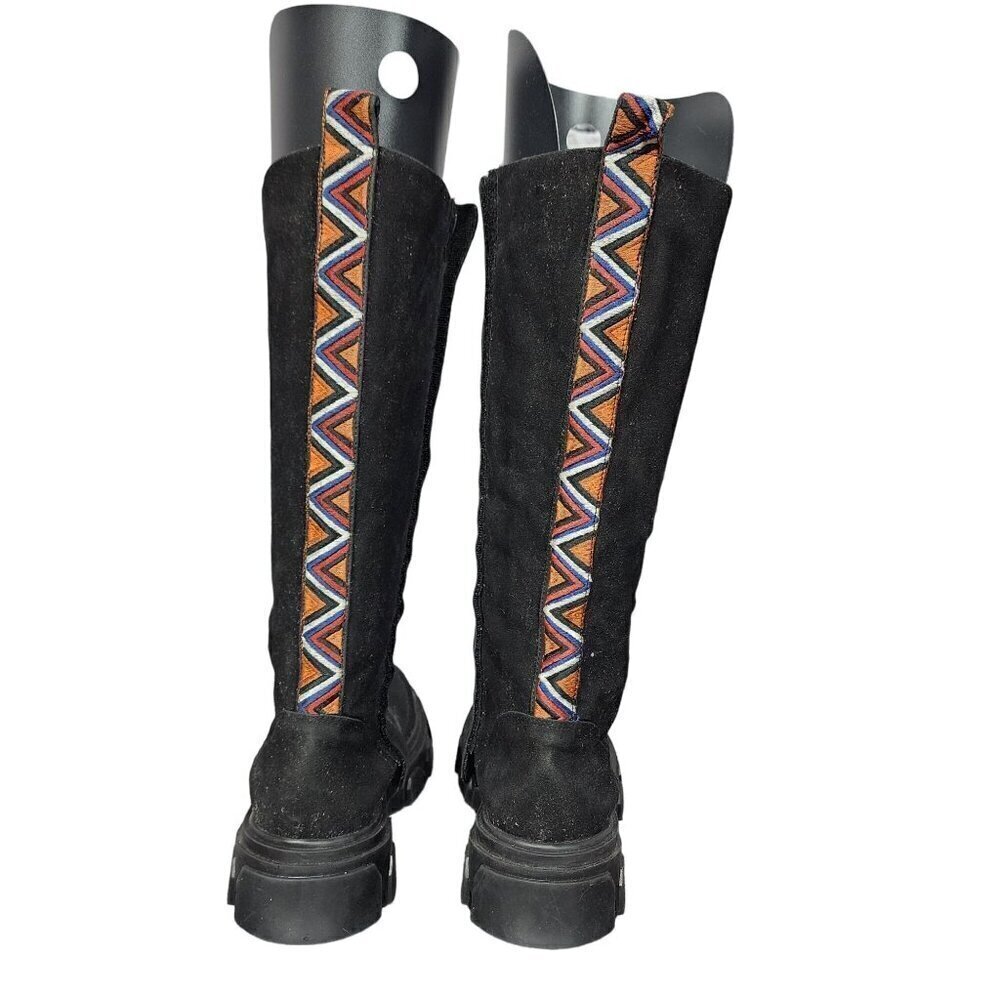 Farm Rio Black Faux Suede Calf Height Full Zip Boots, Women's 8 - Picture 3 of 15